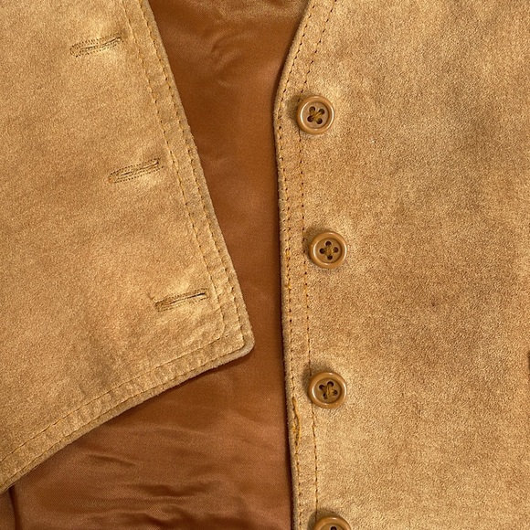 Merci Jrs Leather Suede Vest Western Wear - Juniors Medium/Womens Extra Small - Picture 5 of 8